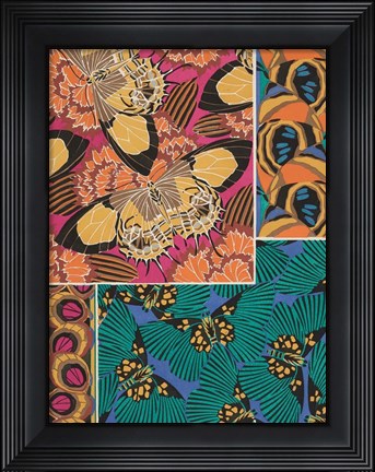 Framed Decorative Butterflies III Print