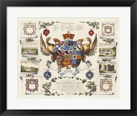 Framed Baronagium Genealogicum Print