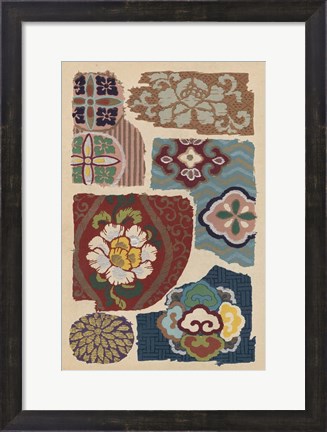Framed Japanese Textile Design III Print