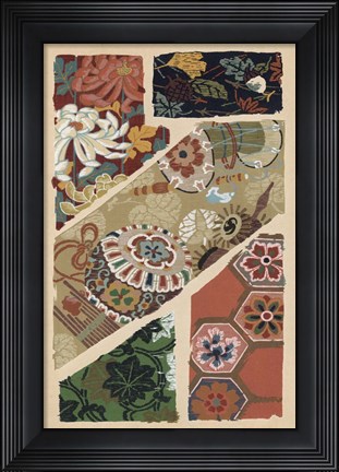 Framed Japanese Textile Design V Print