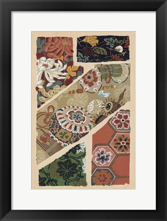 Framed Japanese Textile Design V Print