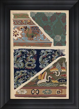 Framed Japanese Textile Design VI Print