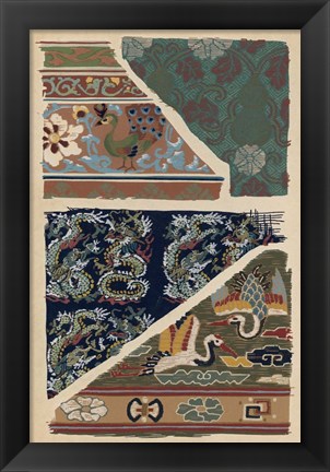 Framed Japanese Textile Design VI Print