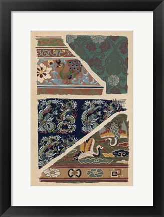 Framed Japanese Textile Design VI Print