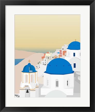 Framed Travel Europe--Santorini Print