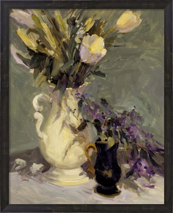 Framed Tulips &amp; Lavender Print