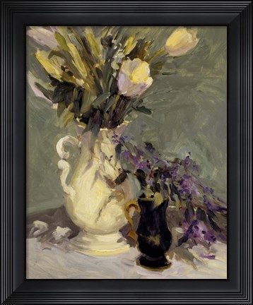 Framed Tulips &amp; Lavender Print