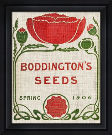 Framed Flower Seed Packs III Print