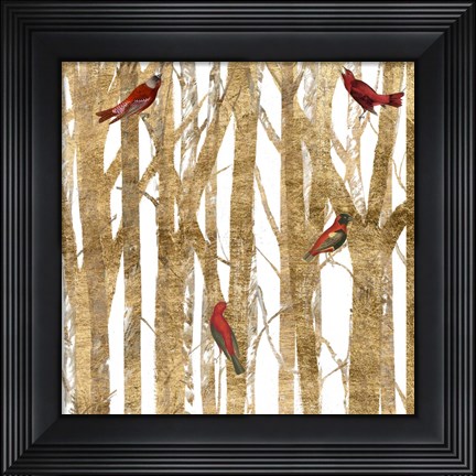 Framed Red Bird Christmas II Print