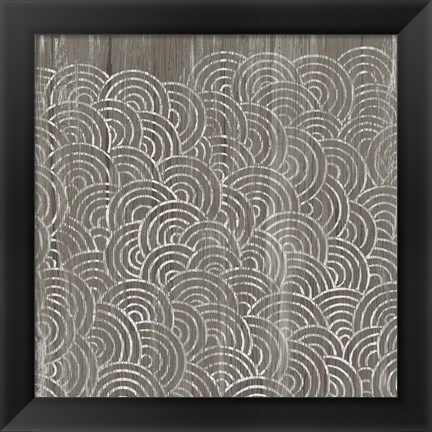 Framed Weathered Wood Patterns I Print