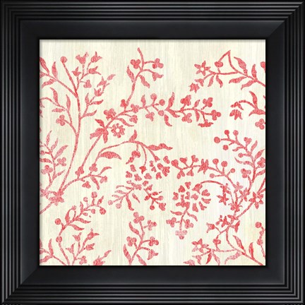 Framed Weathered Patterns in Red V Print