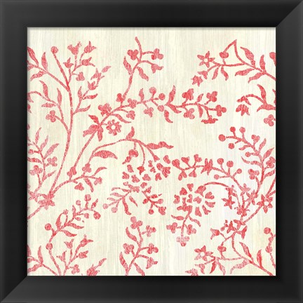 Framed Weathered Patterns in Red V Print