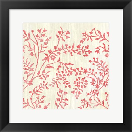 Framed Weathered Patterns in Red V Print