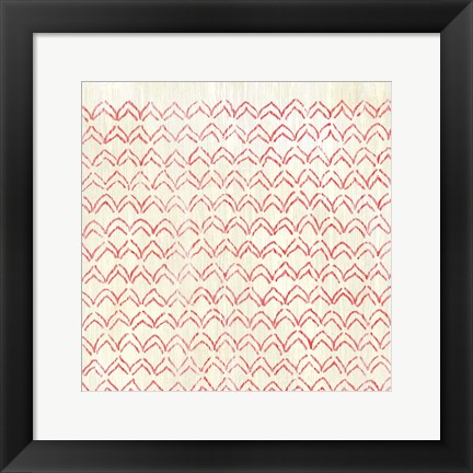 Framed Weathered Patterns in Red VI Print