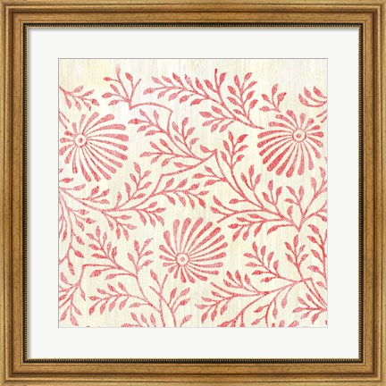 Framed Weathered Patterns in Red VII Print