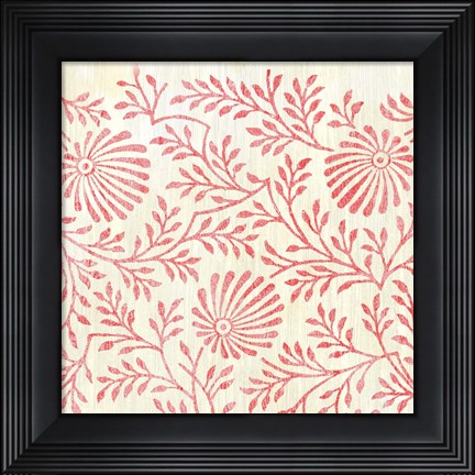 Framed Weathered Patterns in Red VII Print