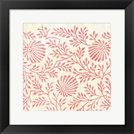 Framed Weathered Patterns in Red VII Print