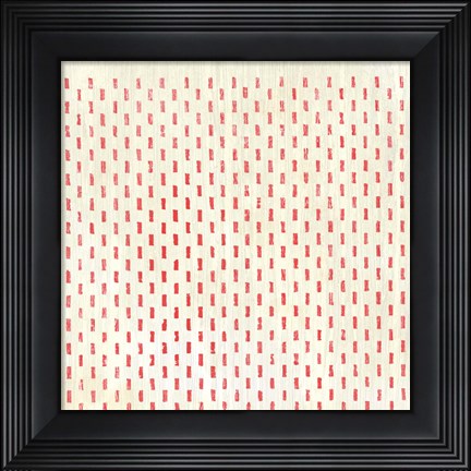 Framed Weathered Patterns in Red VIII Print