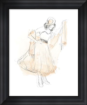 Framed Blush &amp; Grey Fashion I Print