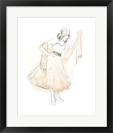 Framed Blush &amp; Grey Fashion I Print