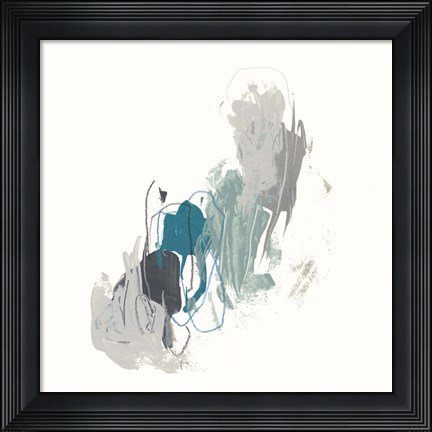 Framed Teal Gesture II Print