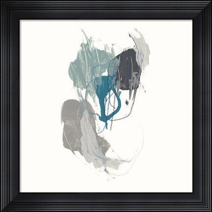 Framed Teal Gesture III Print