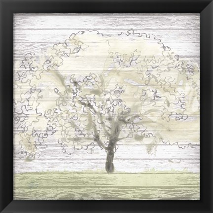 Framed Barn Tree II Print