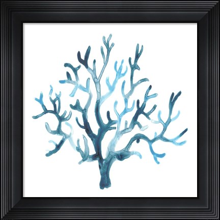 Framed Azure Seafan I Print