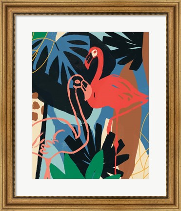 Framed Funky Flamingo II Print
