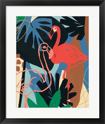 Framed Funky Flamingo II Print