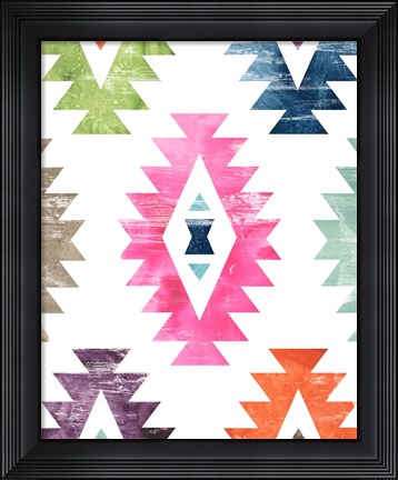 Framed Aztec Brights I Print