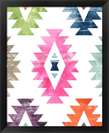 Framed Aztec Brights I Print