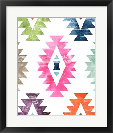 Framed Aztec Brights I Print