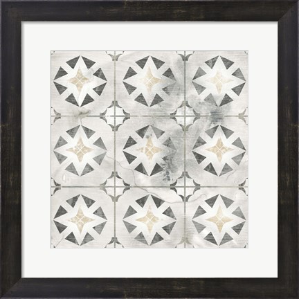 Framed Marble Tile Design II Print