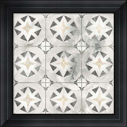 Framed Marble Tile Design II Print
