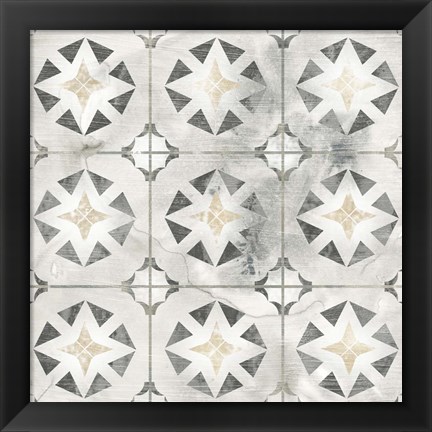 Framed Marble Tile Design II Print