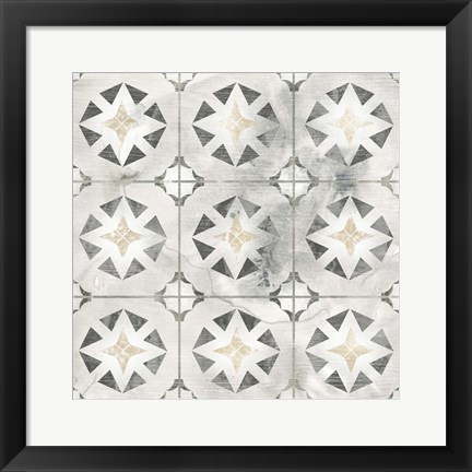 Framed Marble Tile Design II Print