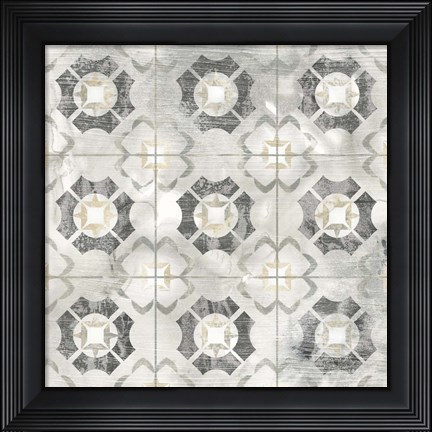 Framed Marble Tile Design III Print
