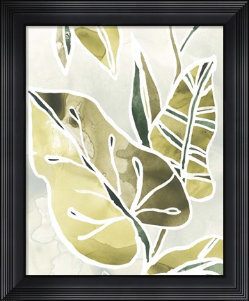 Framed Batik Leaves I Print