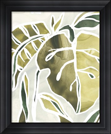Framed Batik Leaves II Print