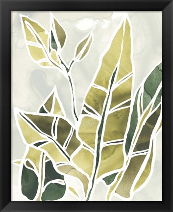 Framed Batik Leaves III Print