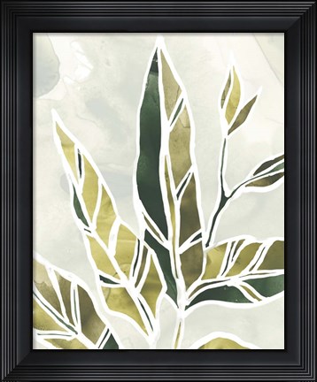 Framed Batik Leaves IV Print