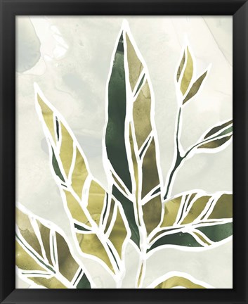 Framed Batik Leaves IV Print
