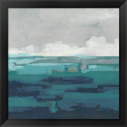 Framed Sea Foam Vista I Print