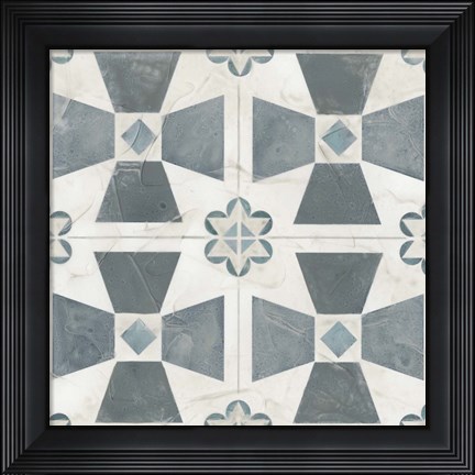 Framed Teal Tile Collection IV Print