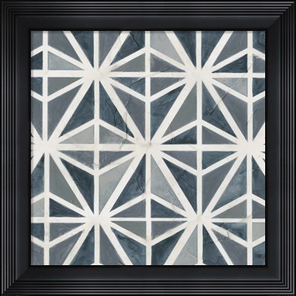 Framed Teal Tile Collection VII Print