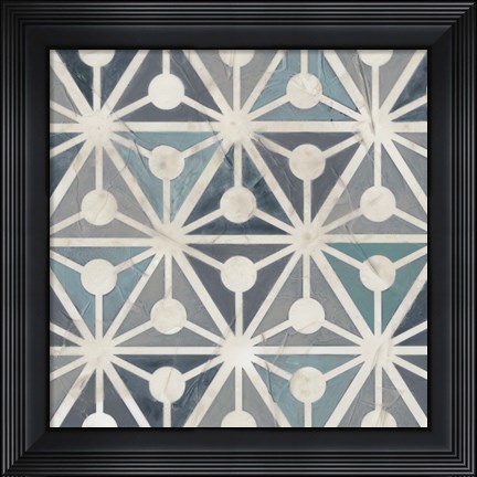 Framed Teal Tile Collection IX Print