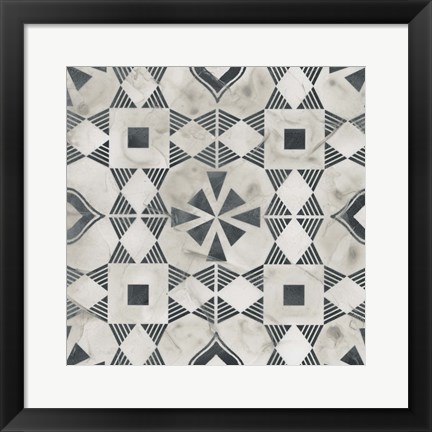 Framed Neutral Tile Collection V Print