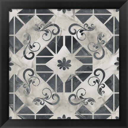 Framed Neutral Tile Collection VI Print