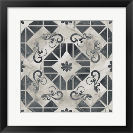 Framed Neutral Tile Collection VI Print